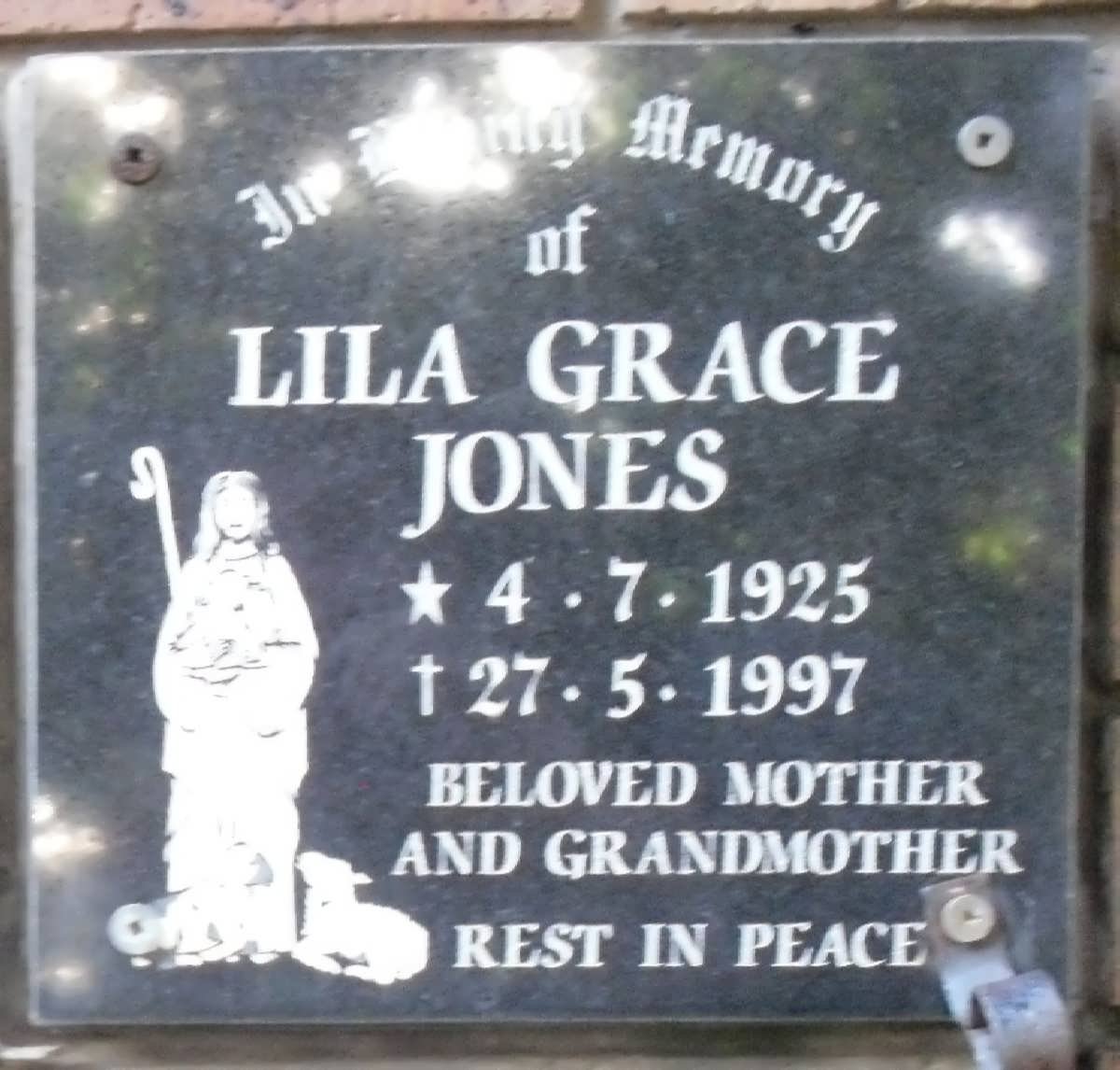 JONES Lila Grace 1925-1997