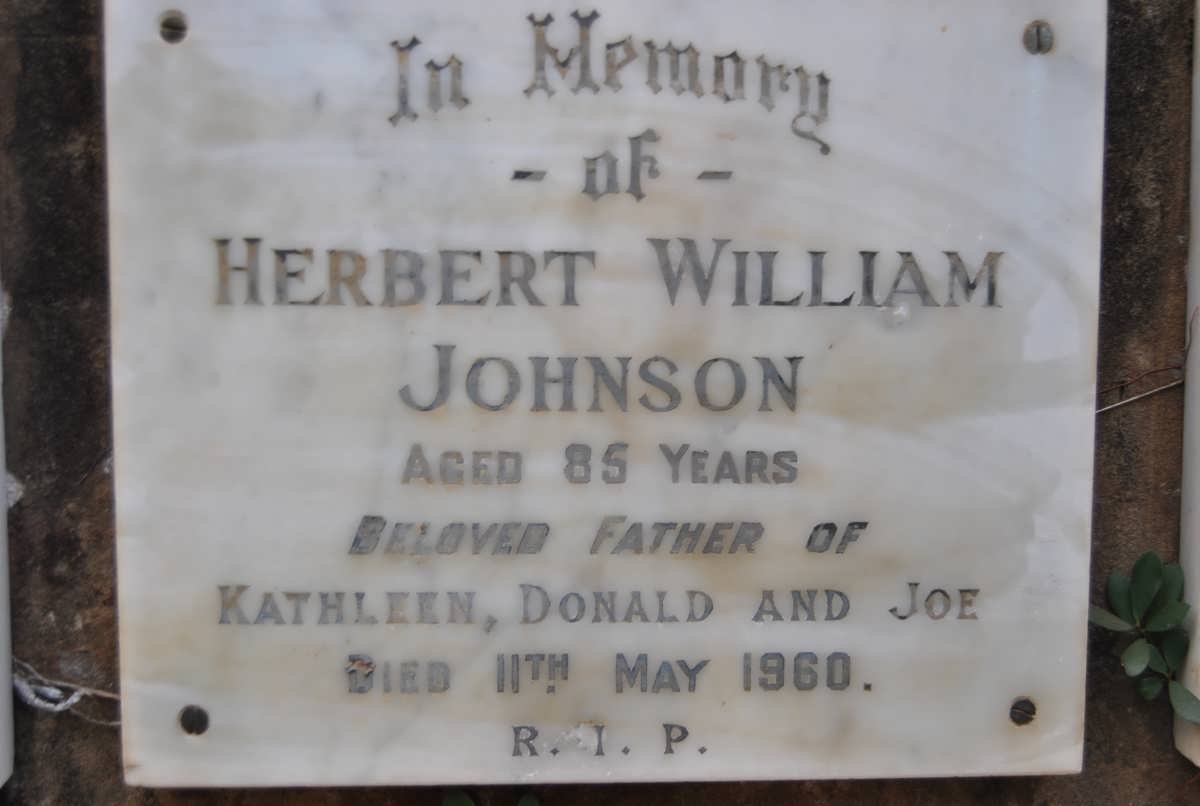 JOHNSON Herbert William -1960