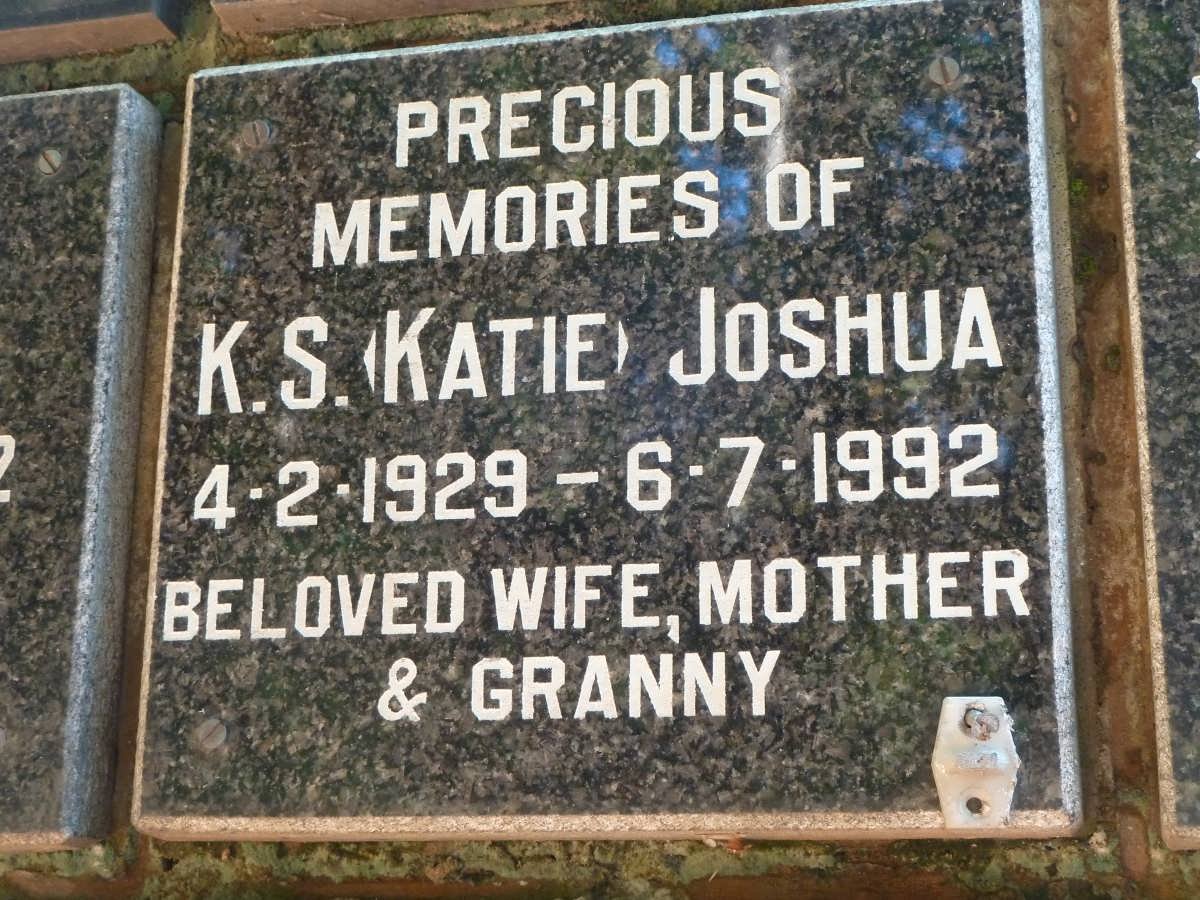 JOSHUA K.S. 1929-1992