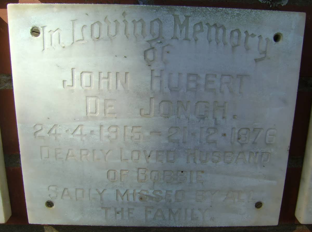 JONGH John Hubert, de 1915-1976