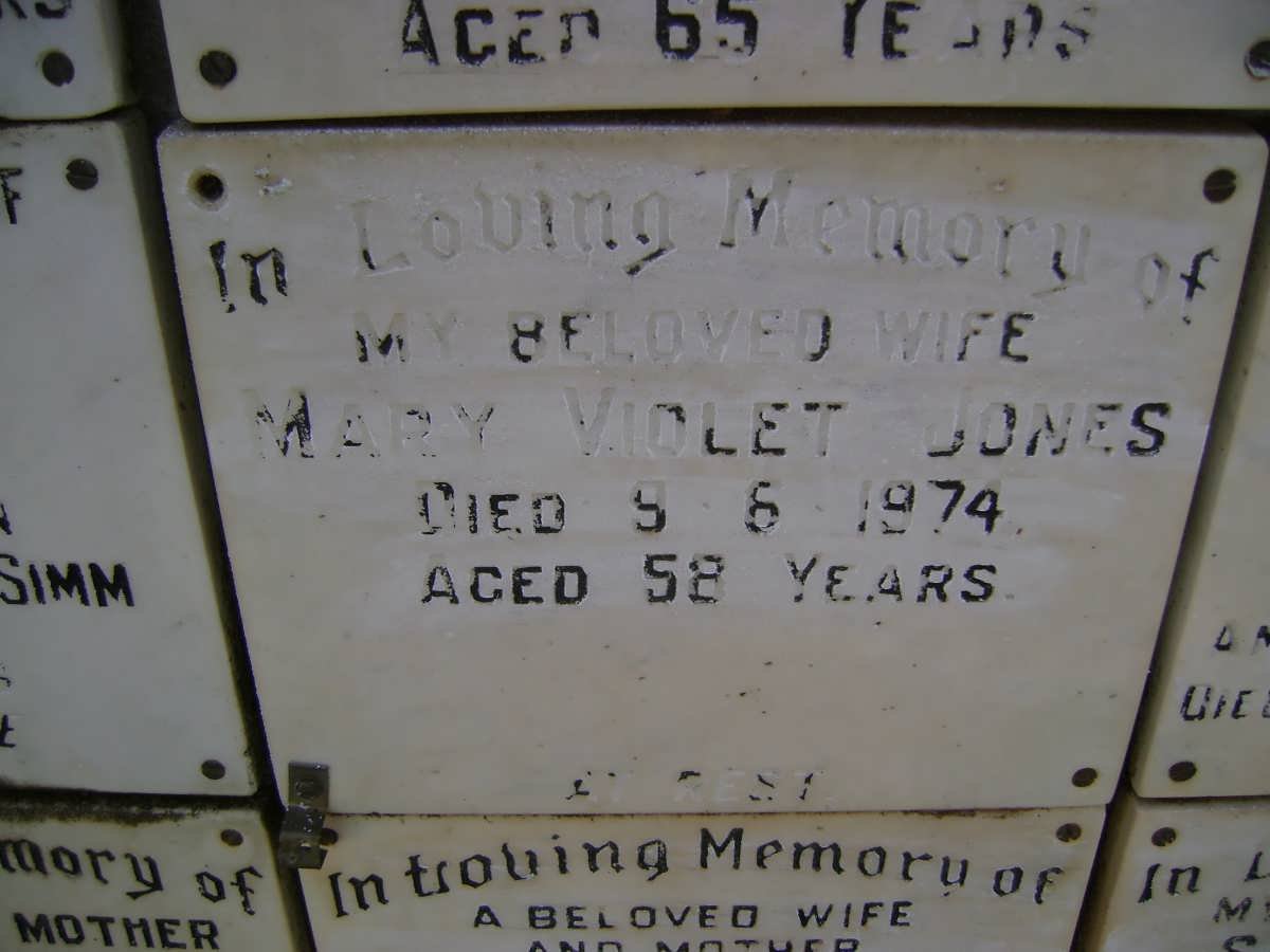 JONES Mary Violet -1974