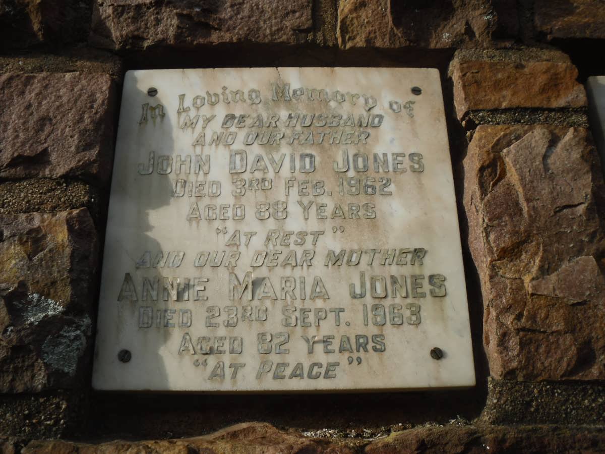 JONES John David -1962 &amp; Annie Maria -1963
