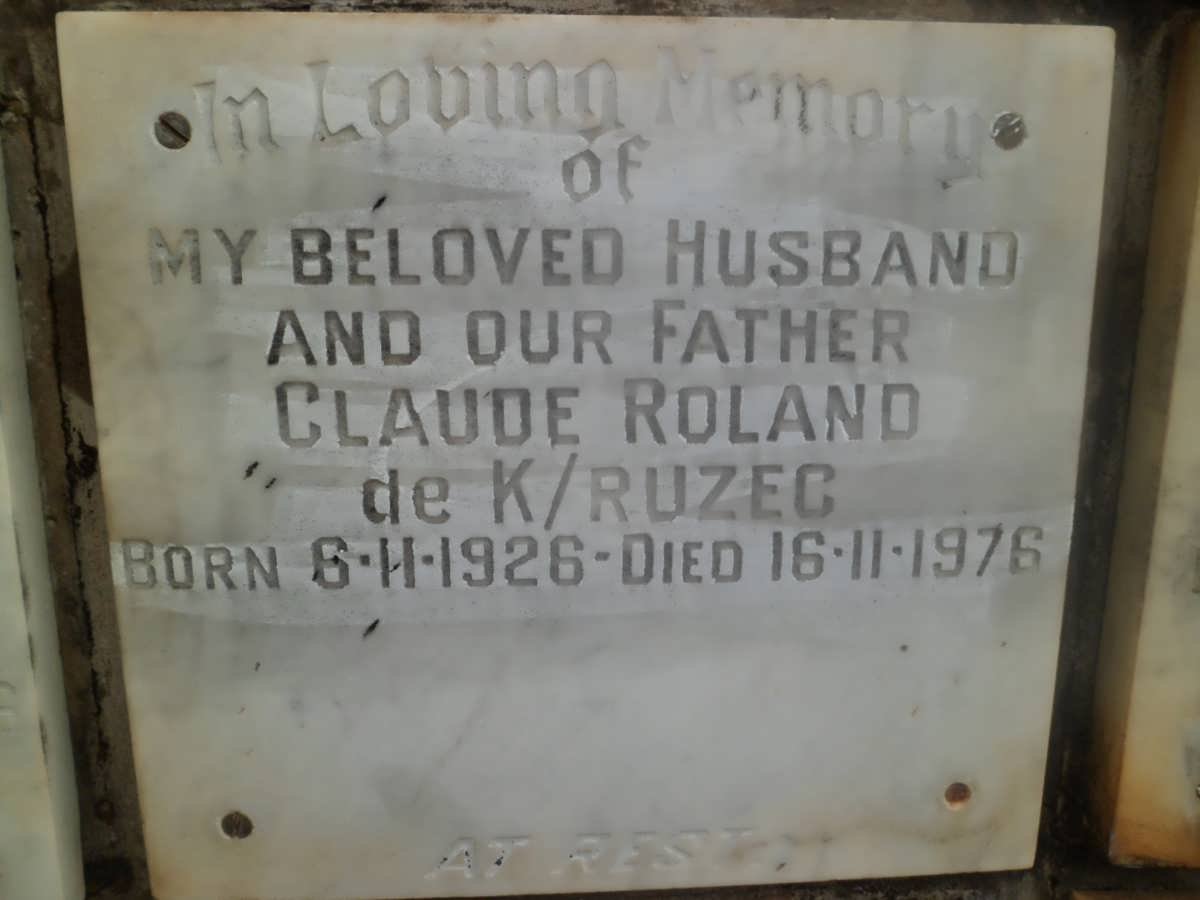 K/RUZEC Claude Roland, de 1926-1976