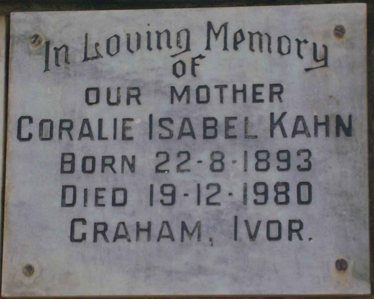 KAHN Coralie Isabel 1893-1980
