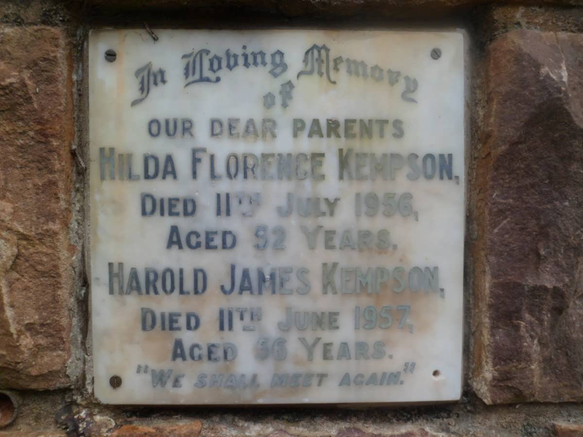 KEMPSON Harold James -1957 &amp; Hilda Florence -1956