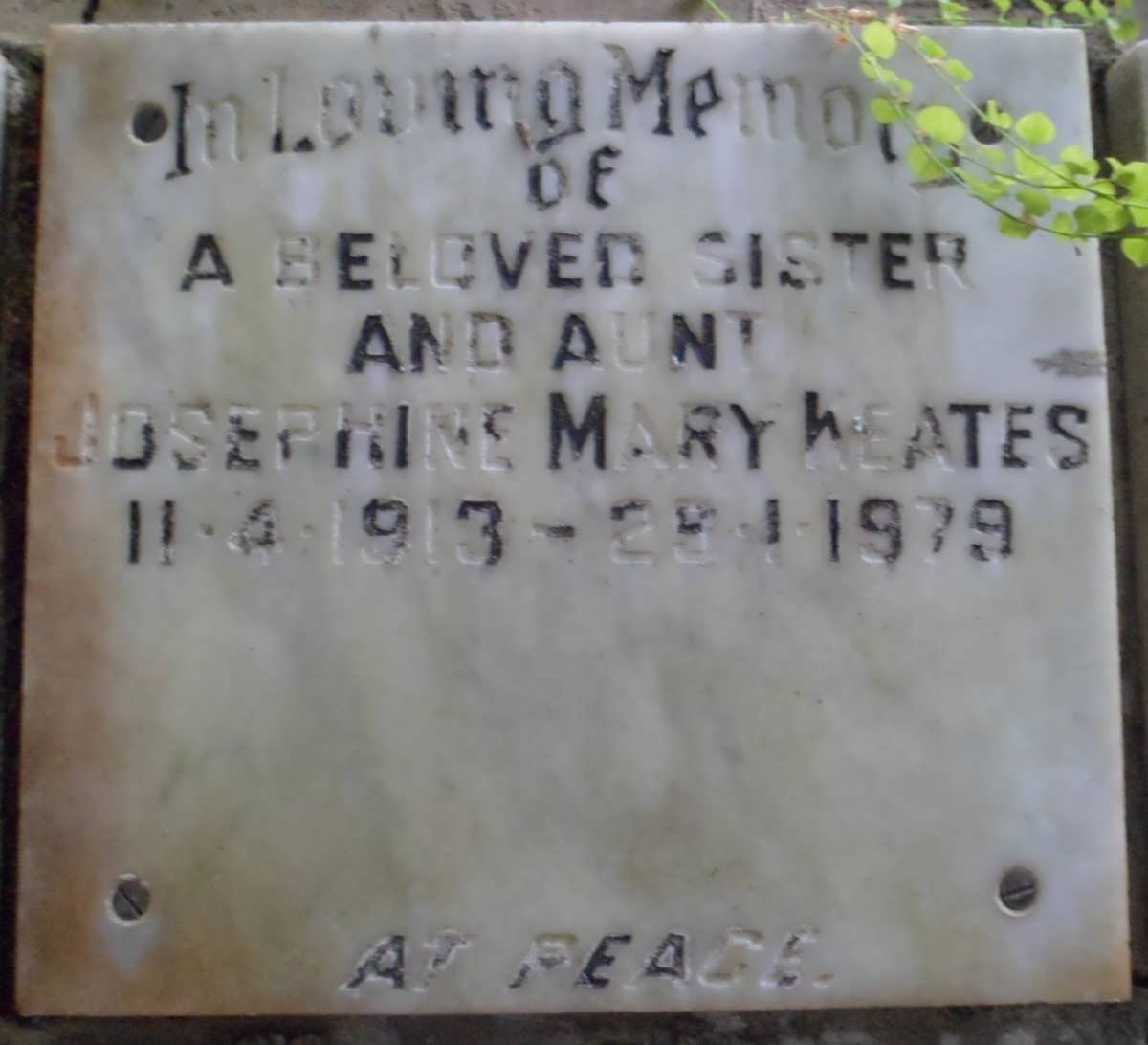 KEATES Josephine Mary 1913-1979