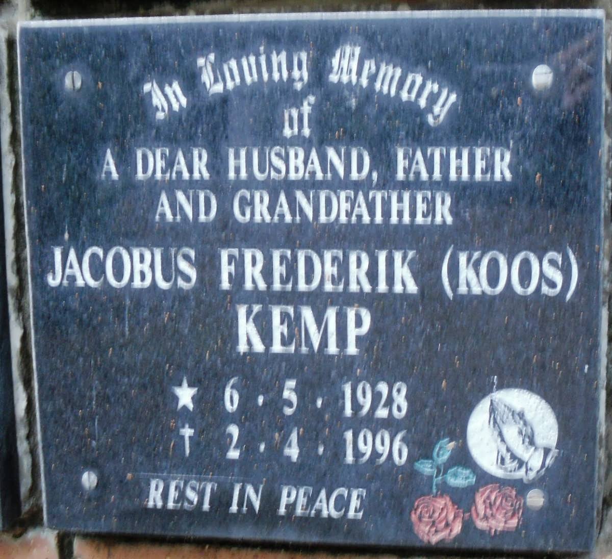 KEMP Jacobus Frederik 1928-1996