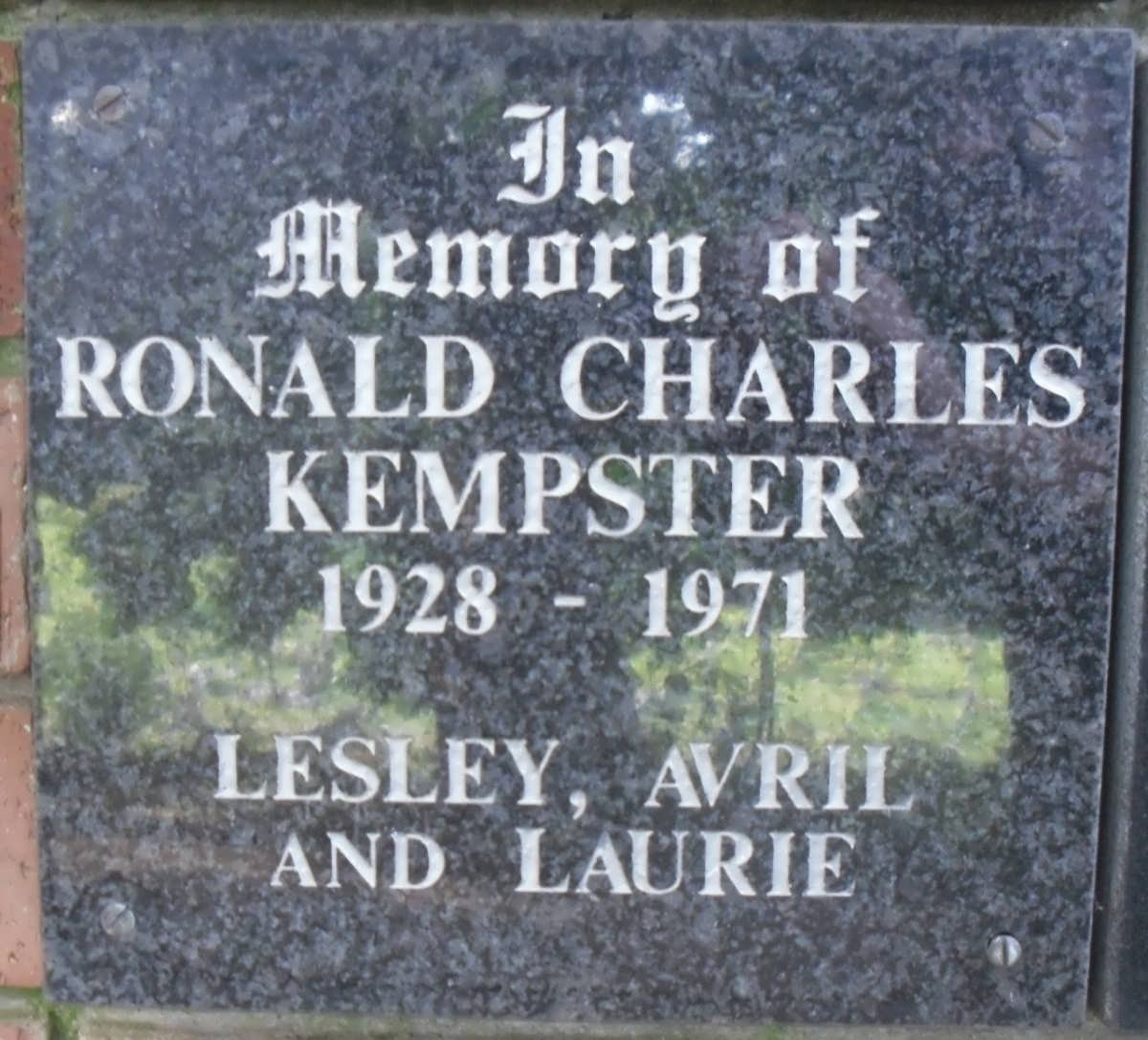 KEMPSTER Ronald Charles 1928-1971