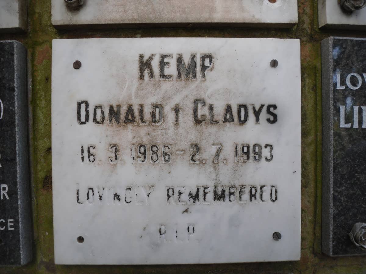 KEMP Donald Gladys 1986-1993