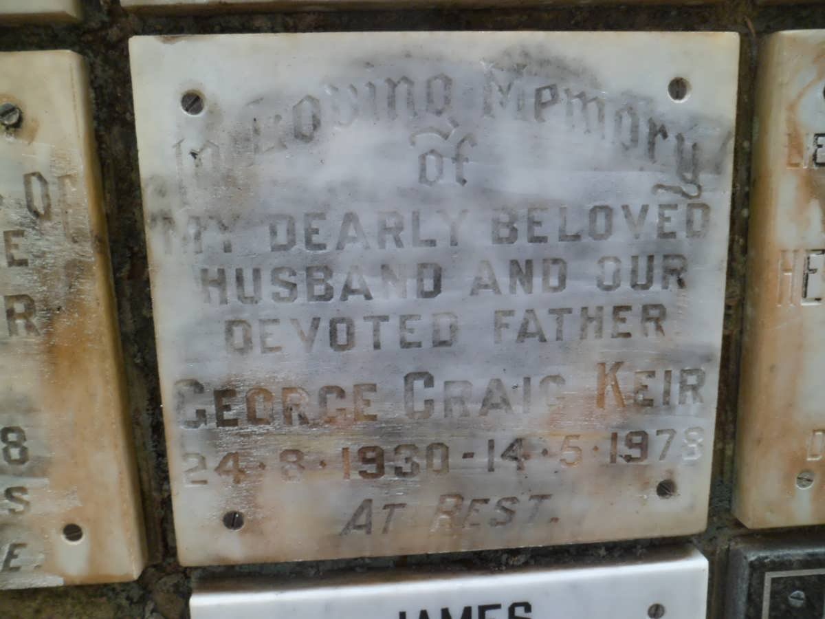 KEIR George Craig 1930-1978