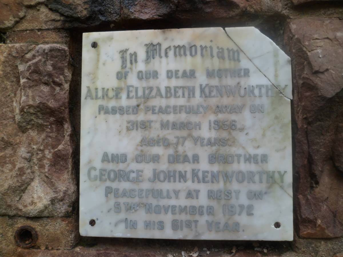 KENWORTHY George John -1972 :: KENWORTHY Alice Elizabeth -1956