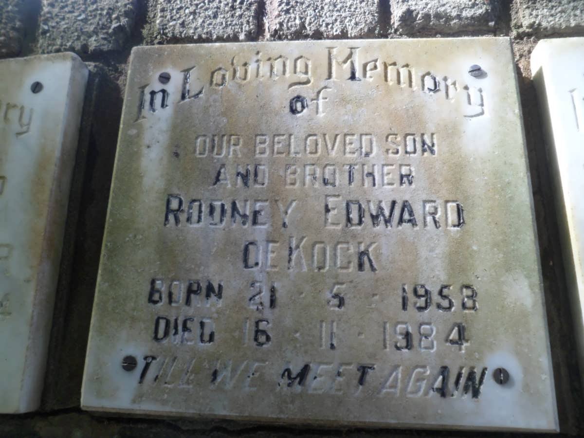 KOCK Rodney Edward, de 1958-1984
