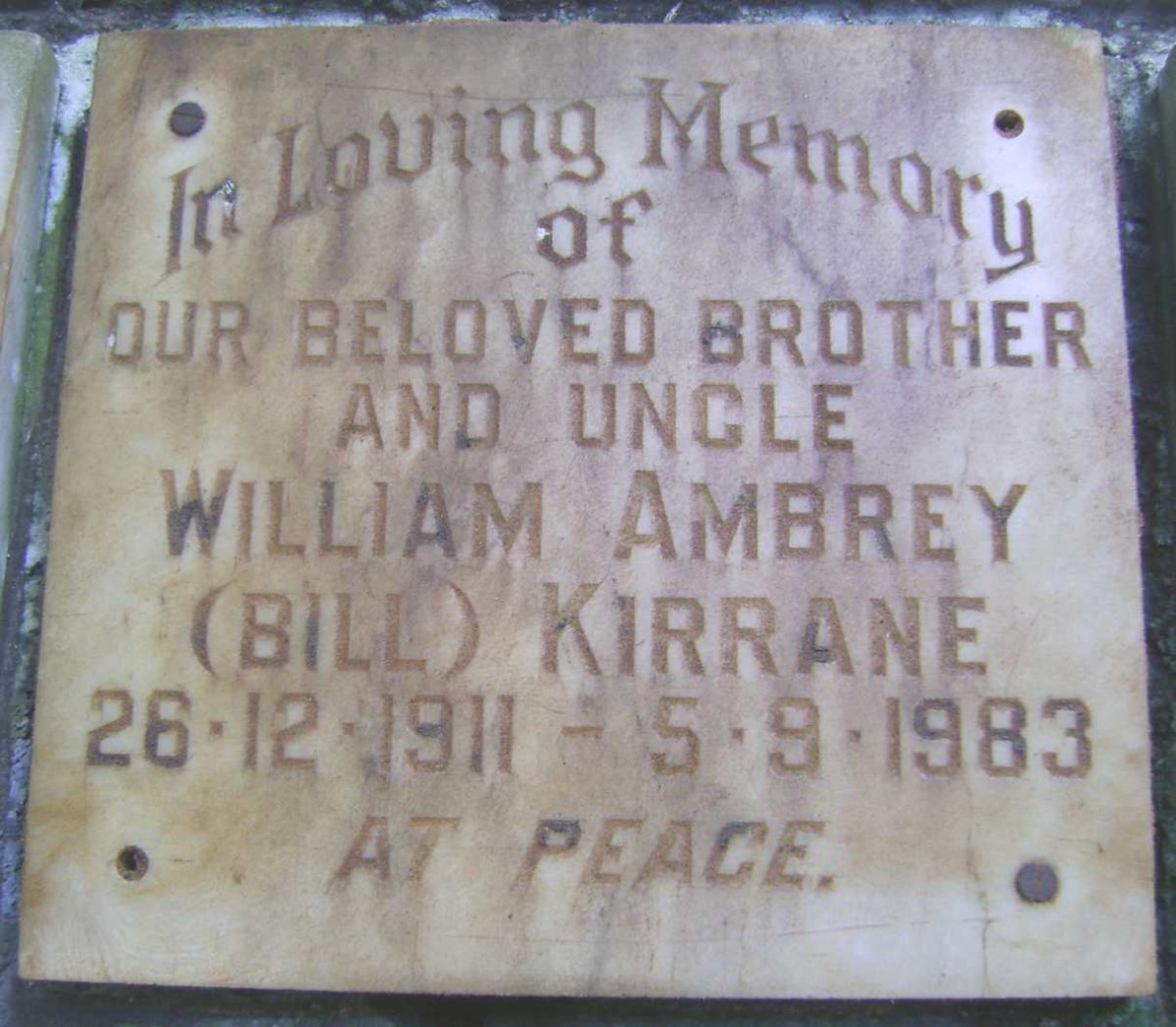 KIRRANE William Ambrey 1911-1983