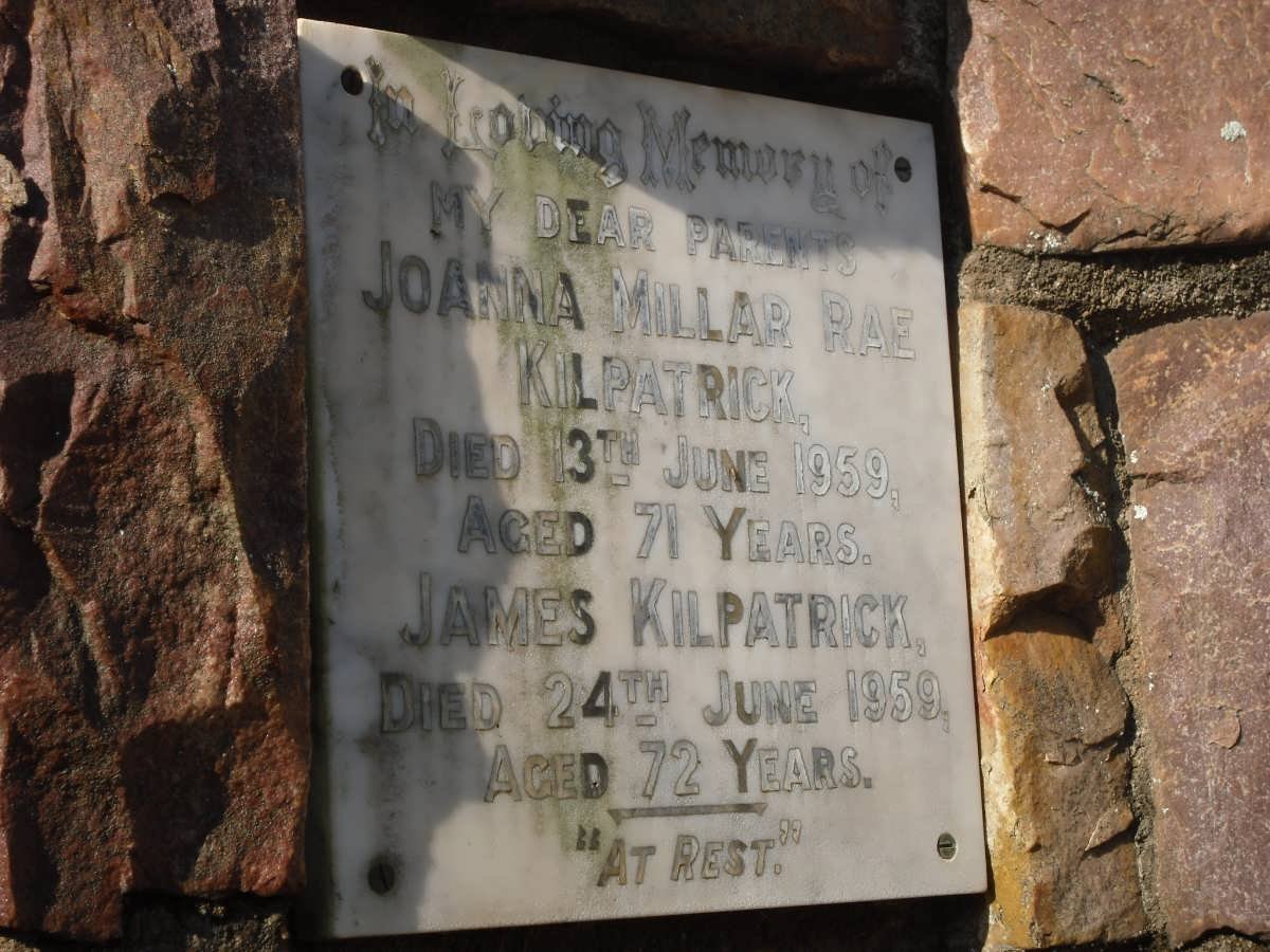KILPATRICK James -1959 &amp; Joanna Millar Rae -1959
