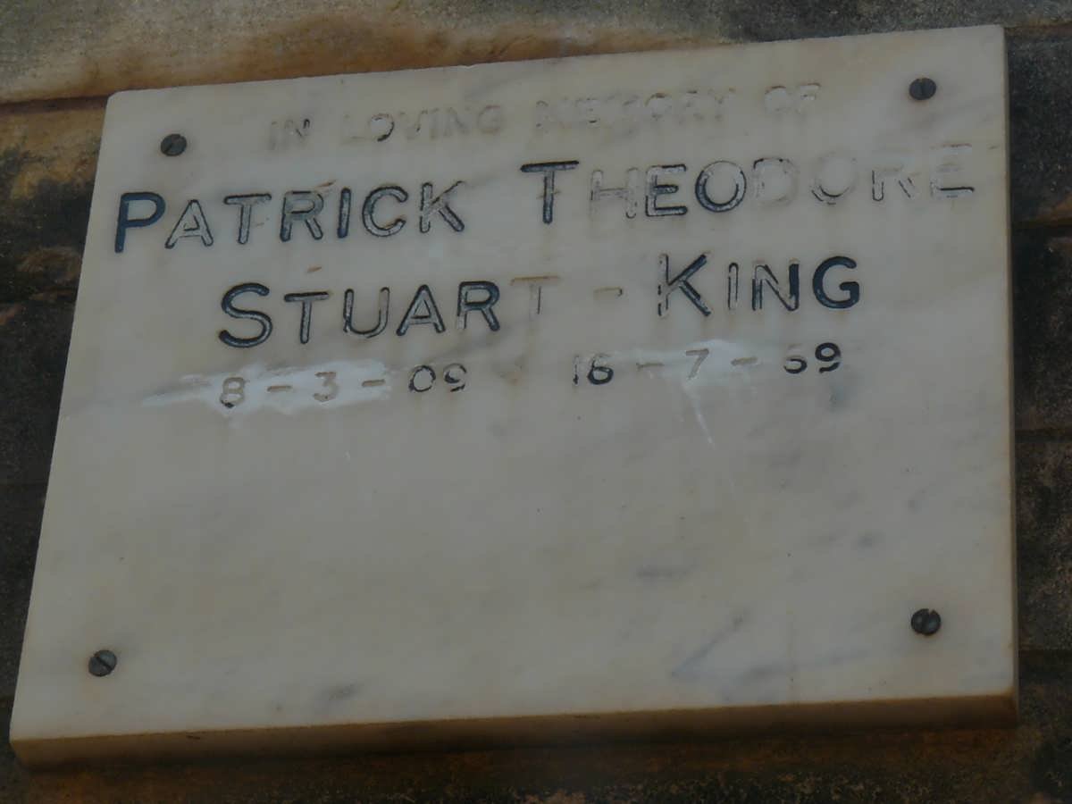 KING Patrick Theodore, Stuart 1909-1969 