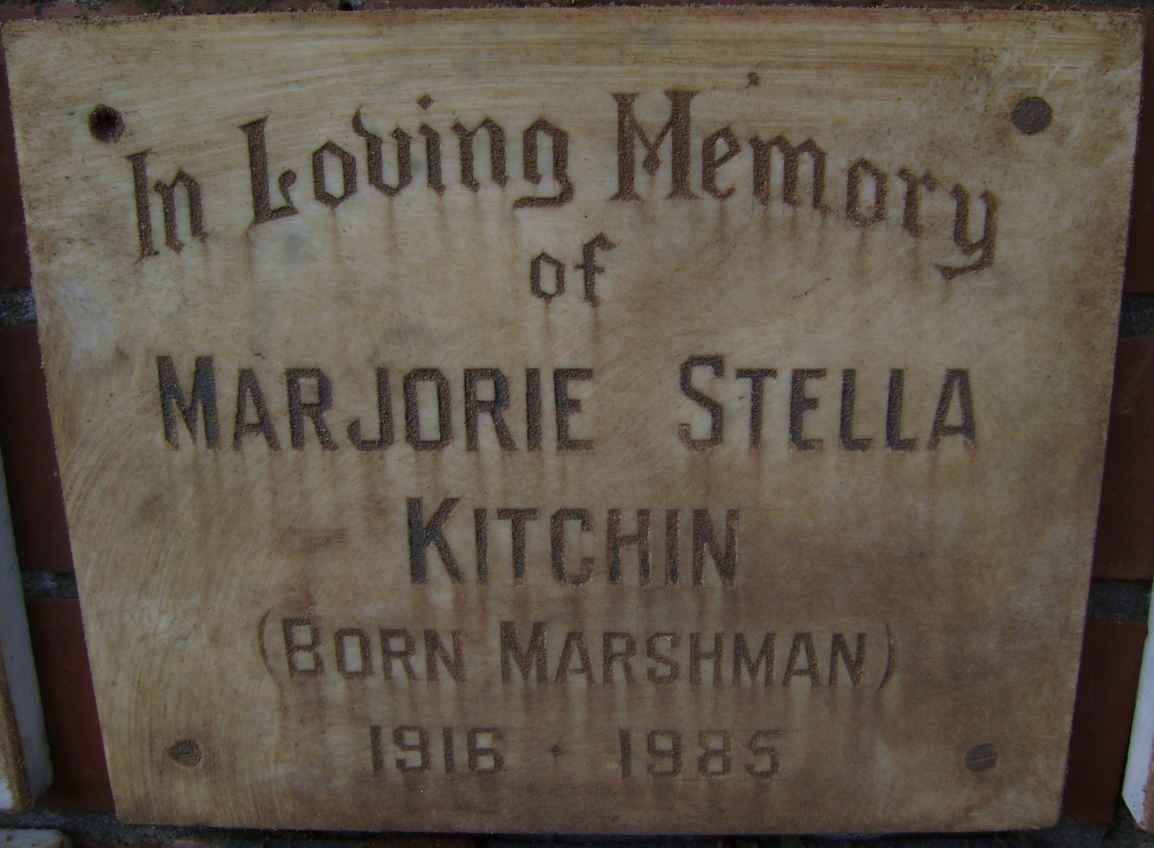KITCHIN Marjorie Stella nee MARSHMAN 1916-1985