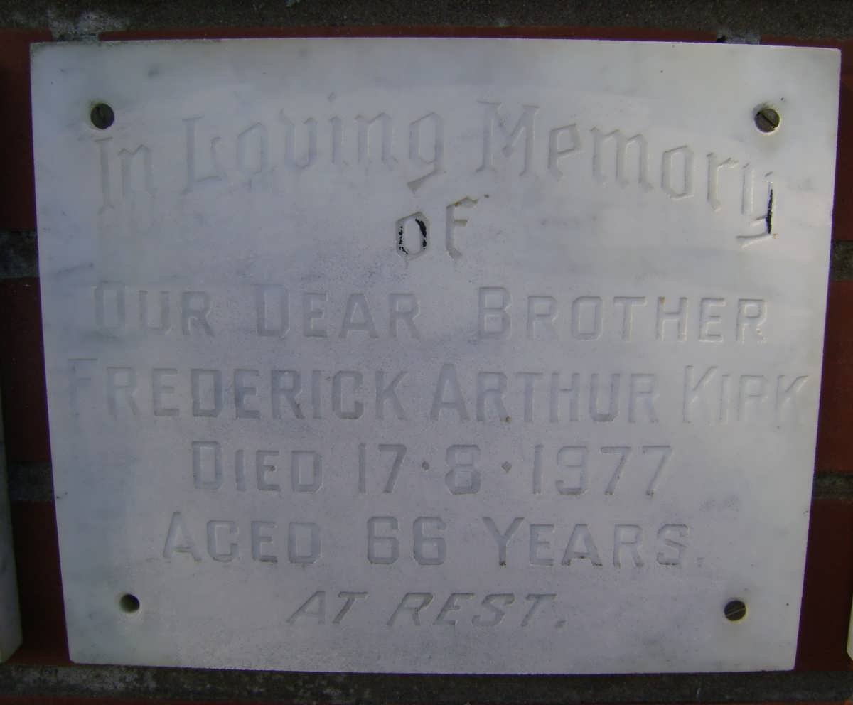 KIRK Frederick Arthur -1977