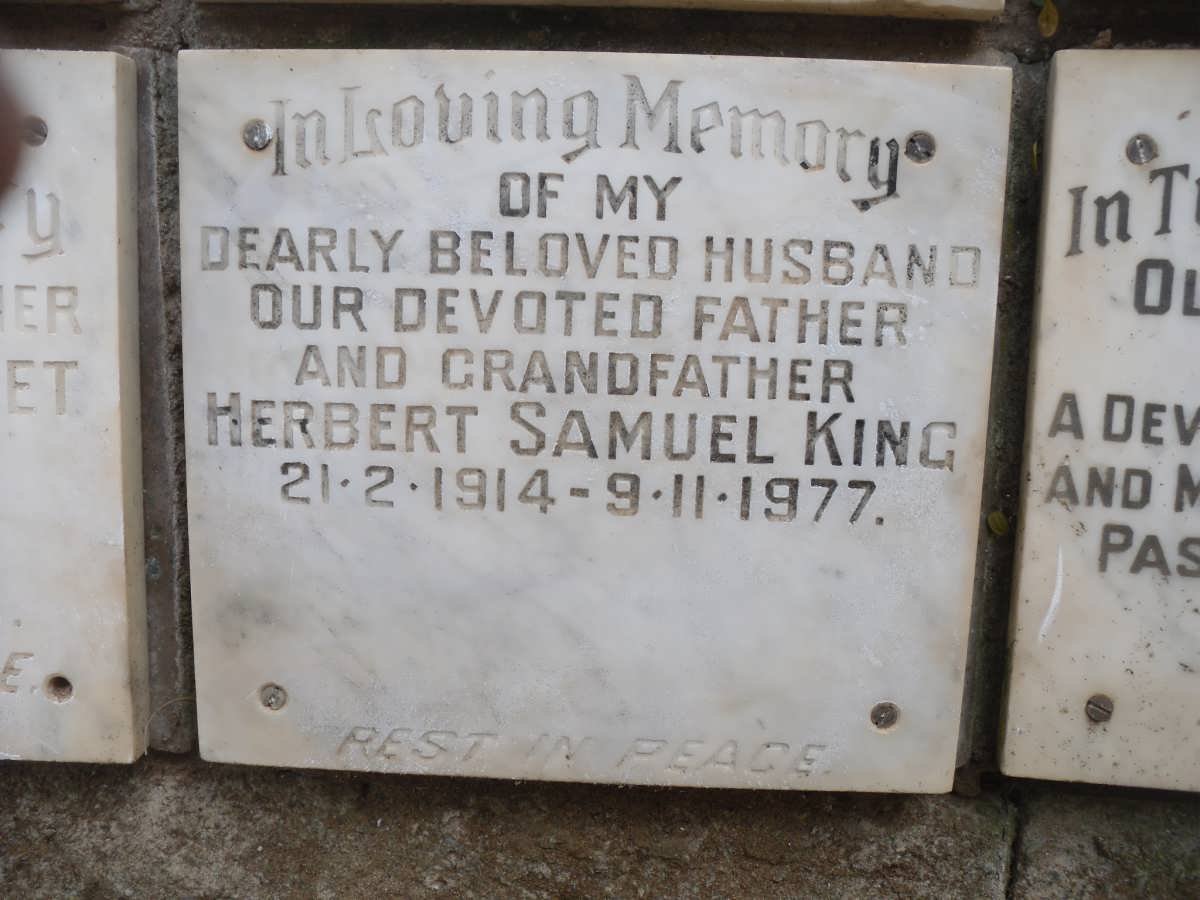 KING Herbert Samuel 1914-1977