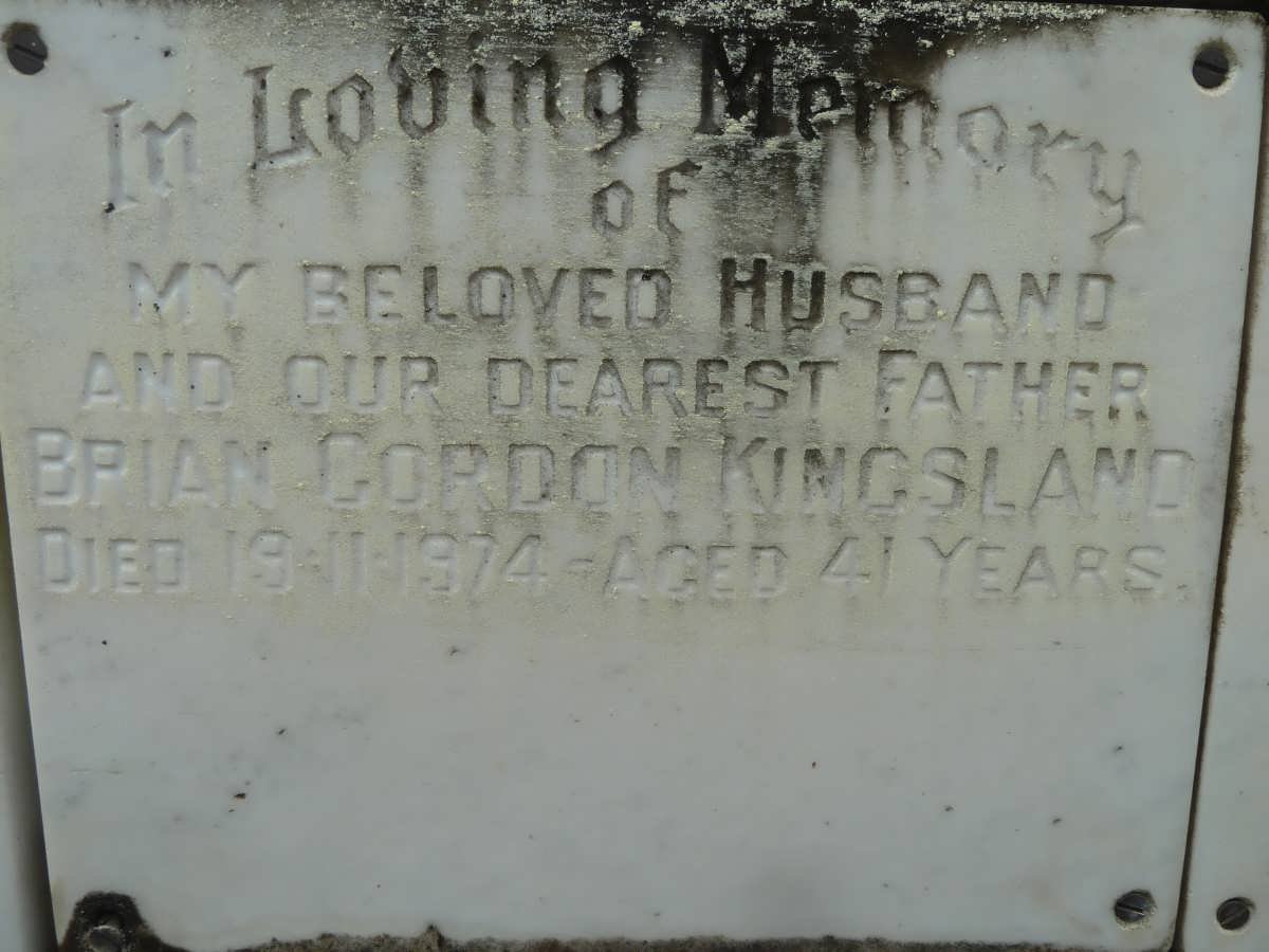 KINGSLAND Brian Gordon -1974