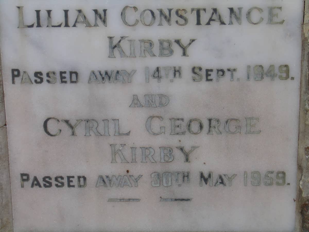 KIRBY Cyril George -1959 &amp; Lilian Constance -1949