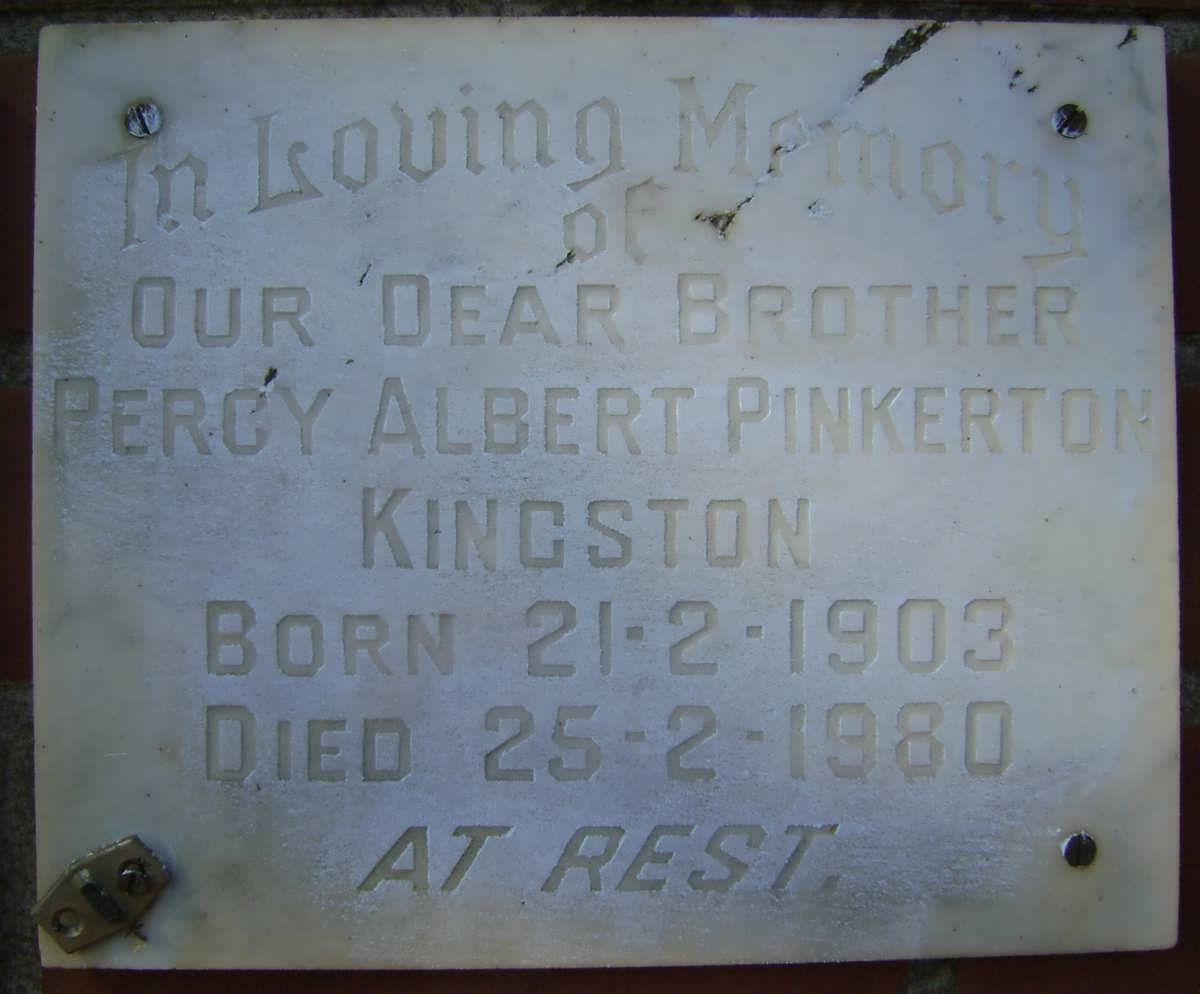 KINGSTON Percy Albert Pinkerton 1903-1980