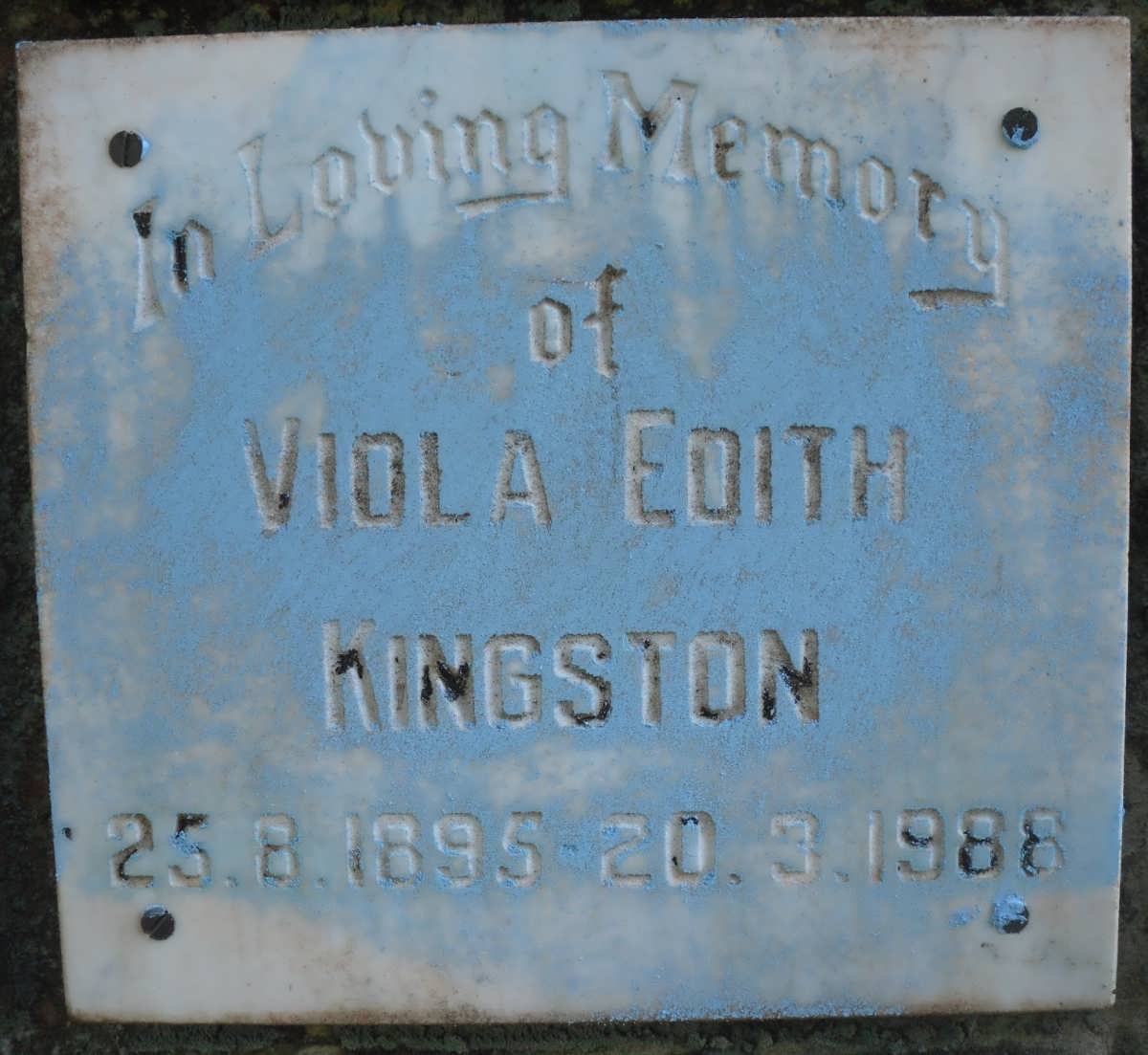 KINGSTON Viola Edith 1895-1988