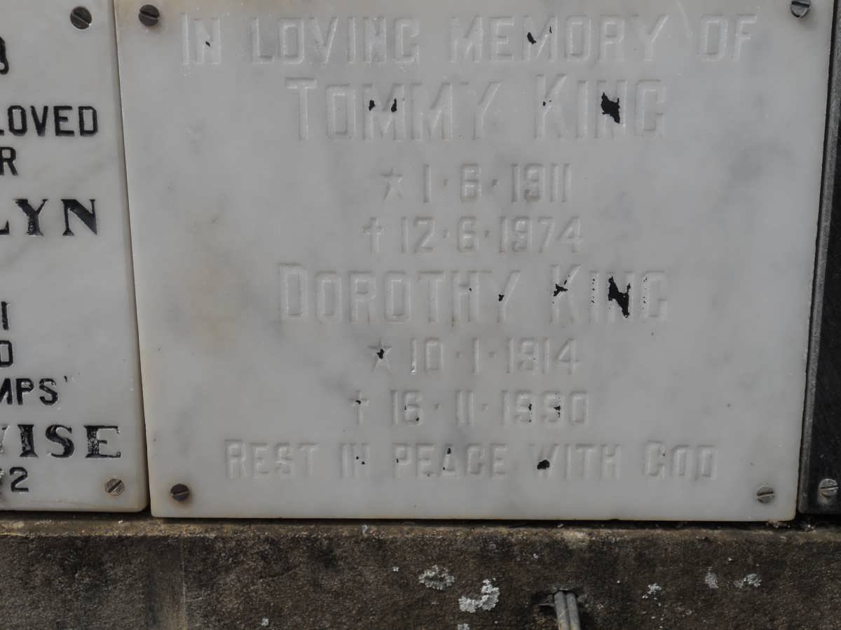 KING Tommy 1911-1974 &amp; Dorothy 1914-1990