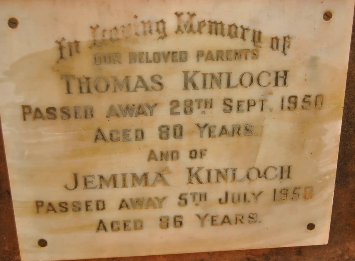 KINLOCH Thomas -1950 &amp; Jemima -1958