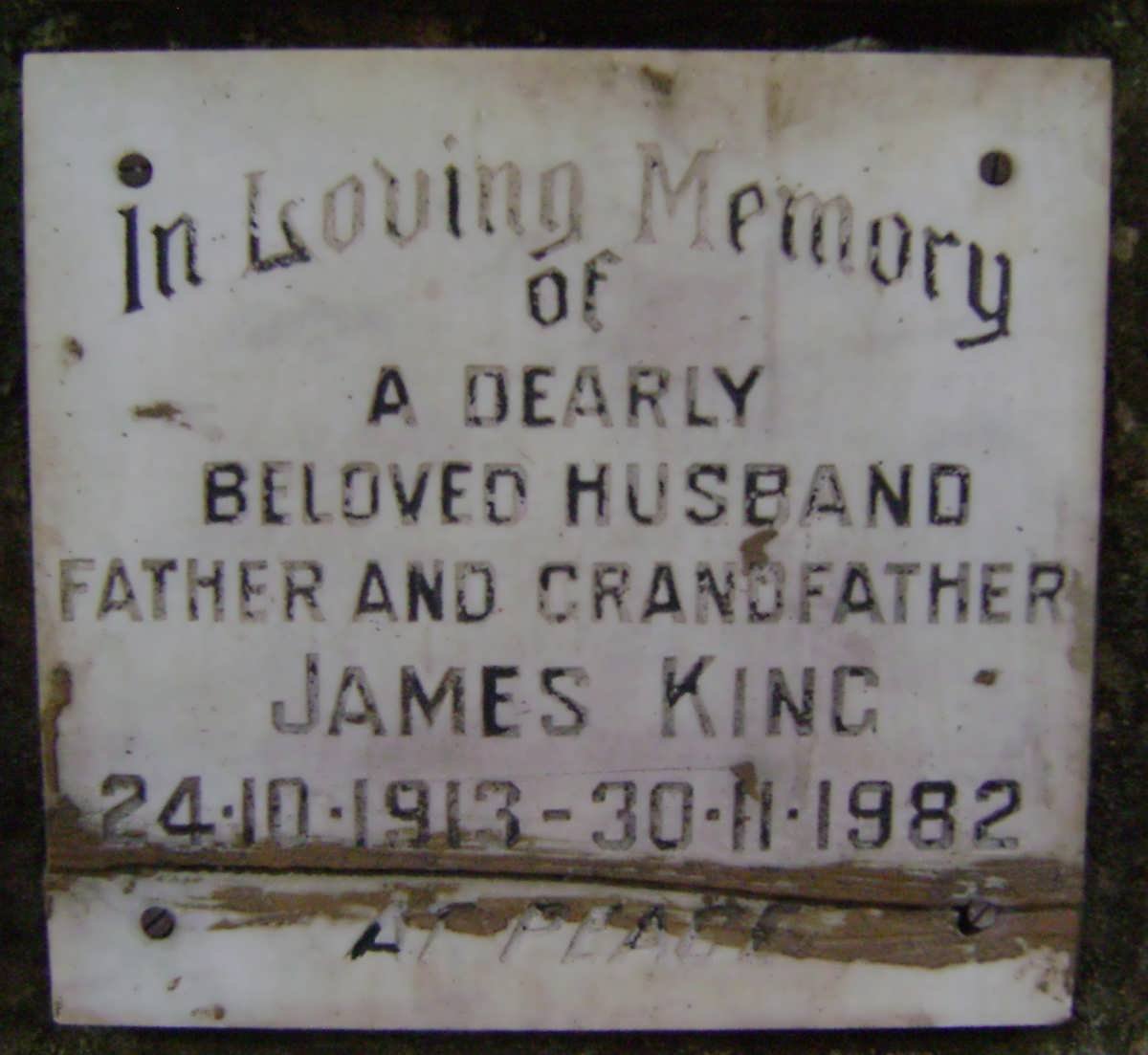 KING James 1913-1982