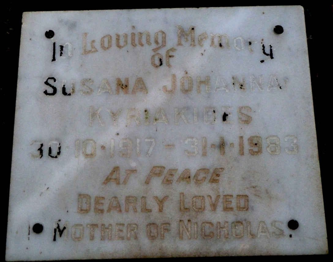 KYRIAKIDES Susana Johanna 1917-1983