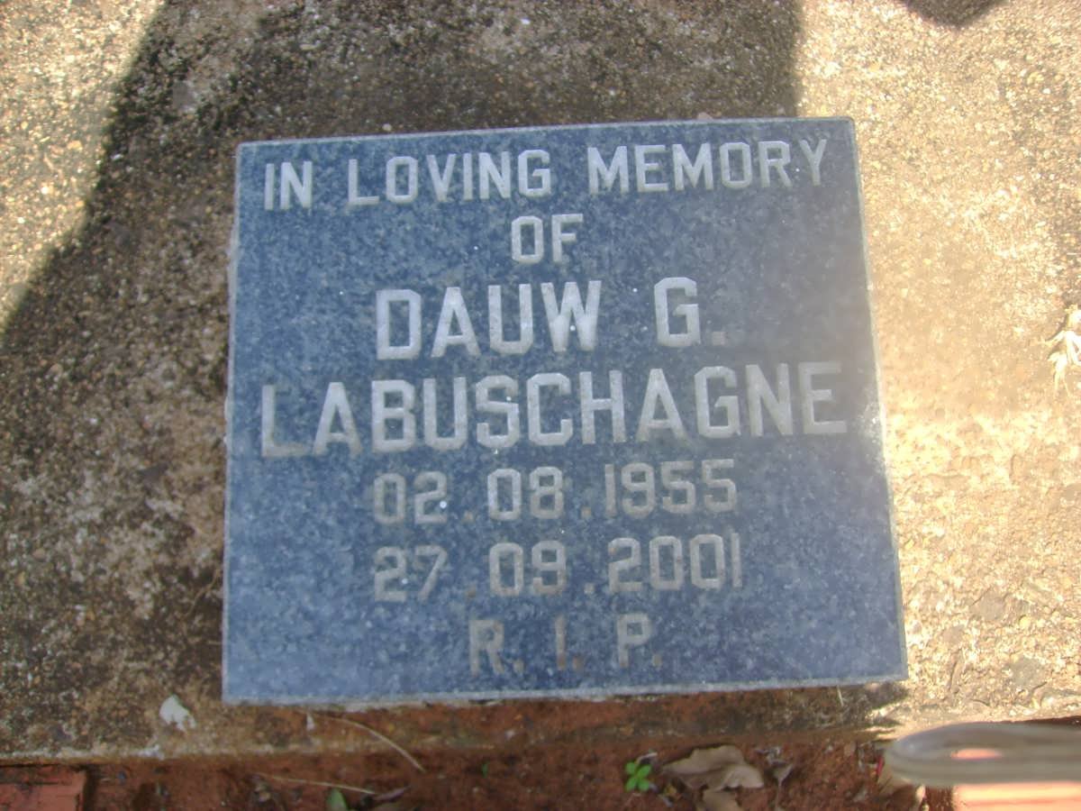 LABUSCHAGNE Dauw G. 1955-2001