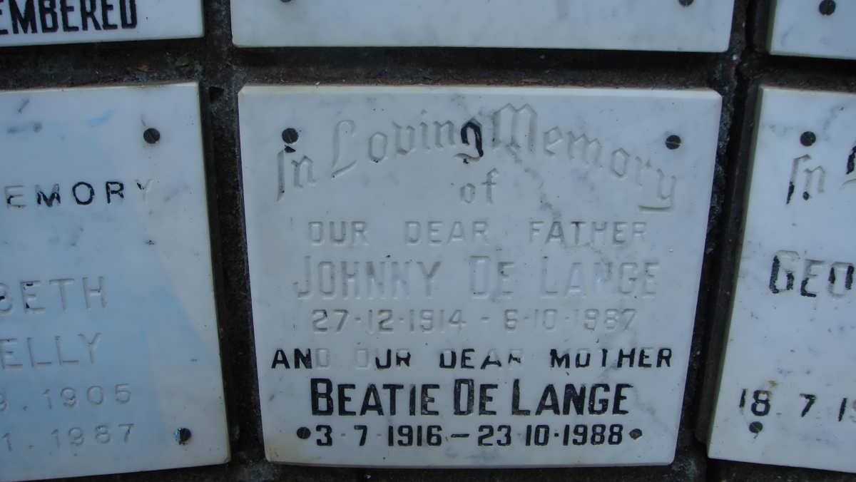 LANGE Johnny, de 1914-1987 &amp; Beatie 1916-1988