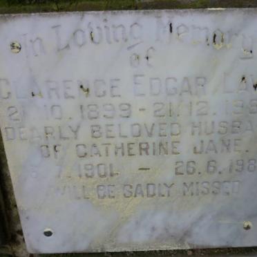 LAWN Clarence Edgar 1899-1990 &amp; Catherine Jane 1901-1987