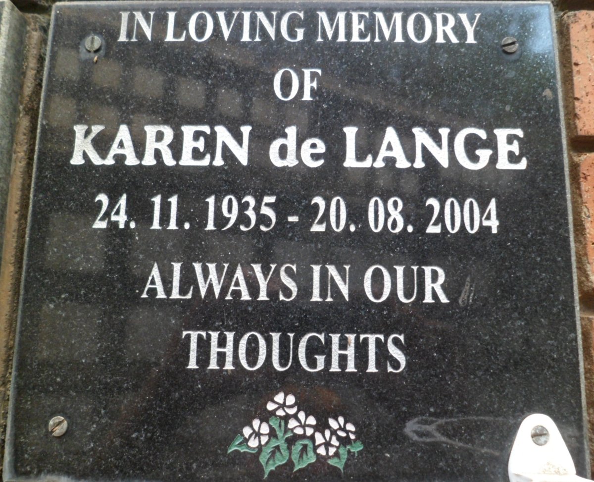 LANGE Karen, de 1935-2004