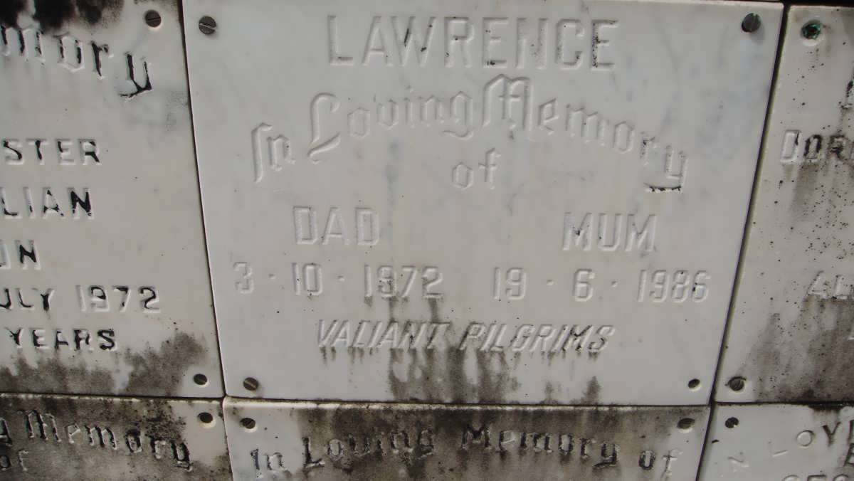 LAWRENCE ? -1972 &amp; ? -1986