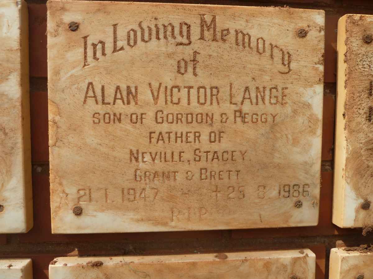 LANGE Alan Victor 1947-1986