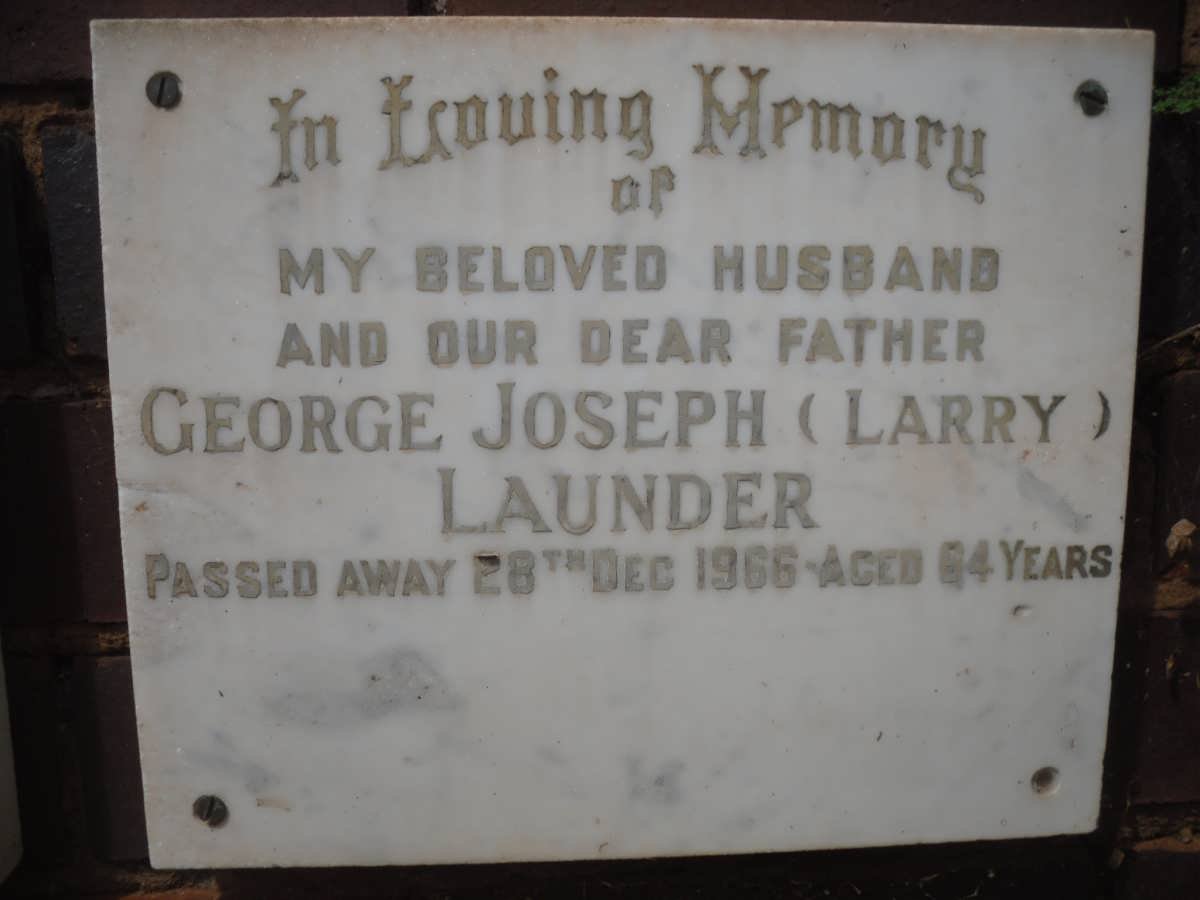 LAUNDER George Joseph -1966