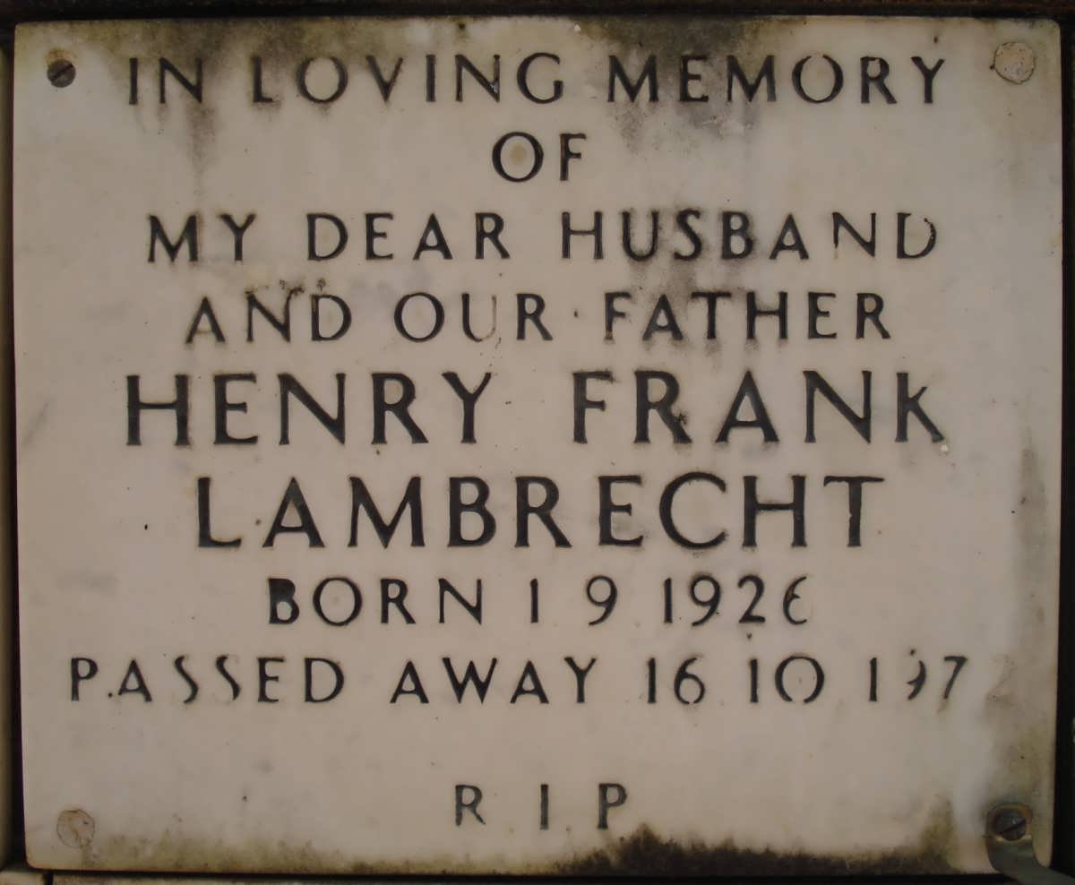 LAMBRECHT Henry Frank 1926-1972