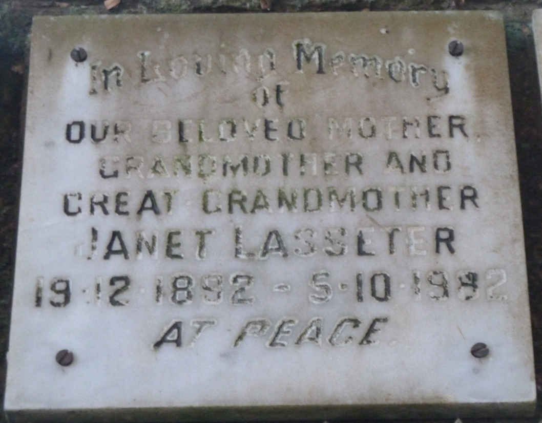 LASSETER Janet 1892-1982