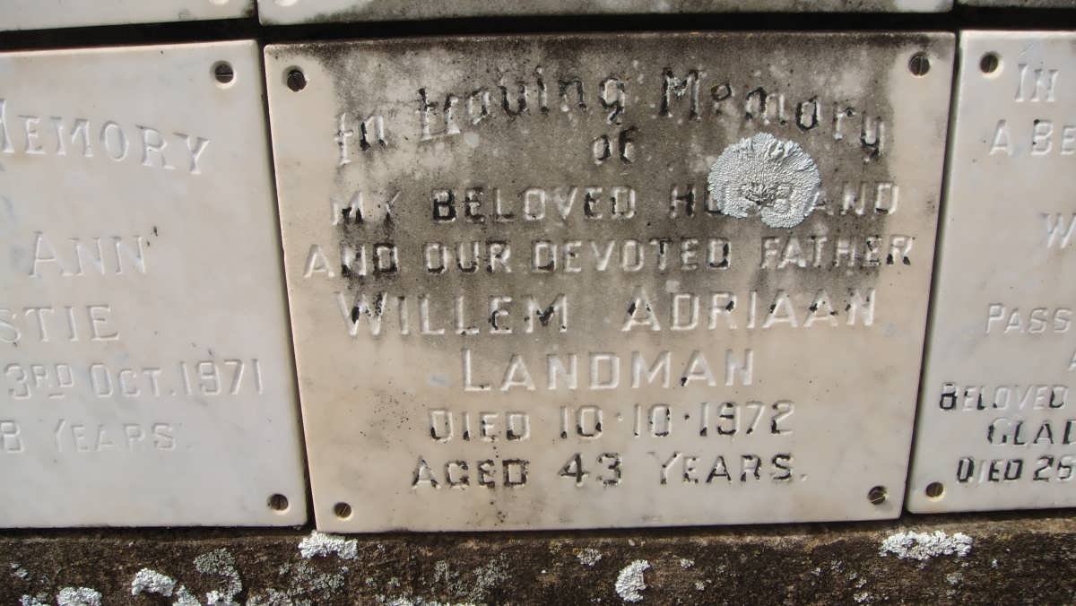 LANDMAN Willem Adriaan -1972