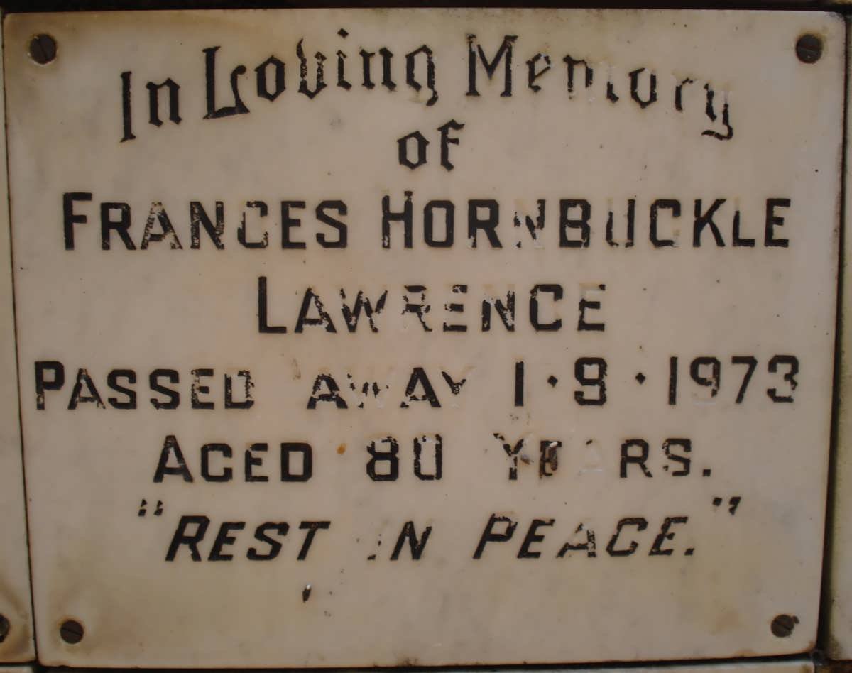 LAWRENCE Frances Hornbuckle -1973