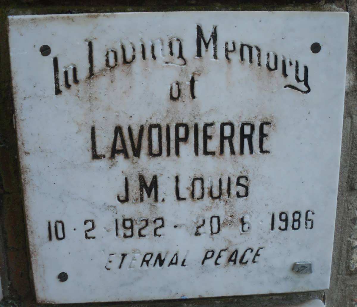 LAVOIPIERRE J.M. Louis 1922-1986