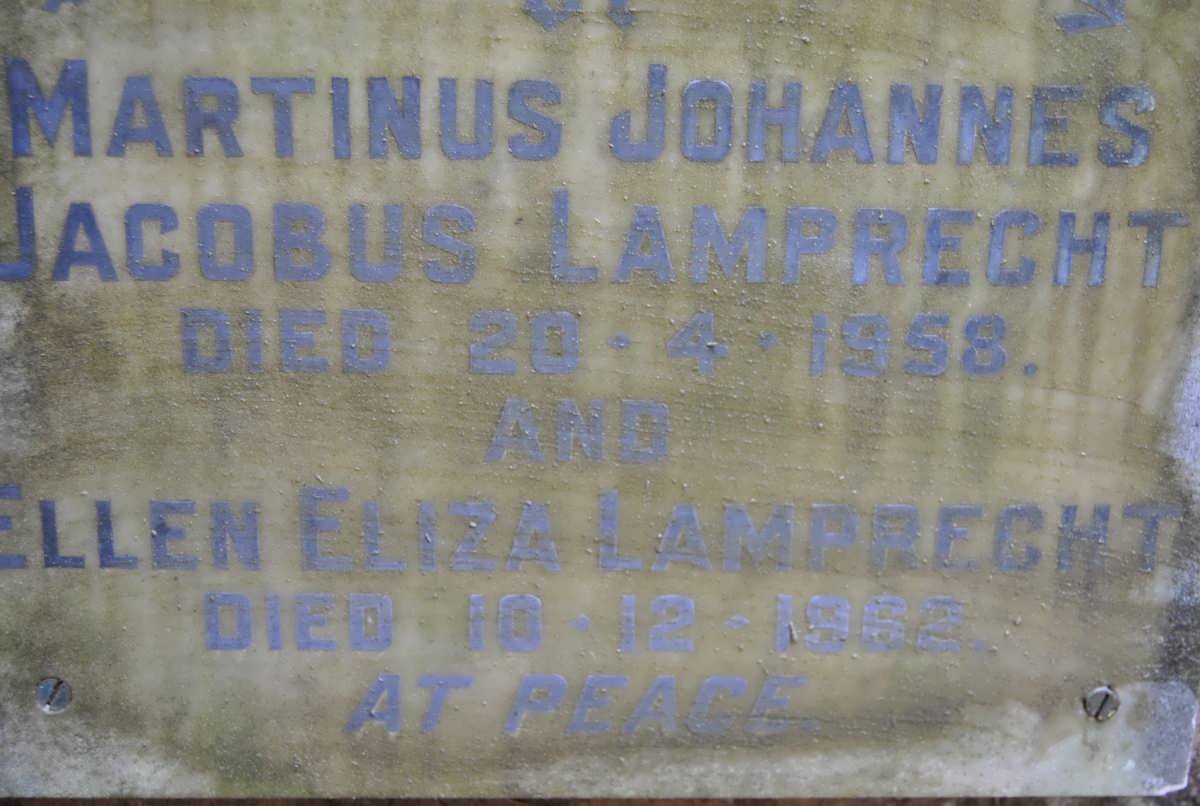 LAMPRECHT Martinus Johannes Jacobus -1958 &amp; Ellen Eliza -1962