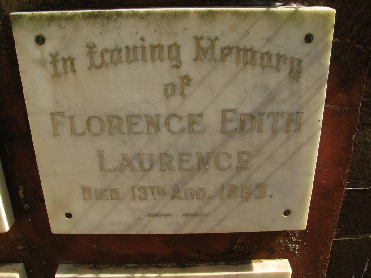 LAURENCE Florence Edith -1963