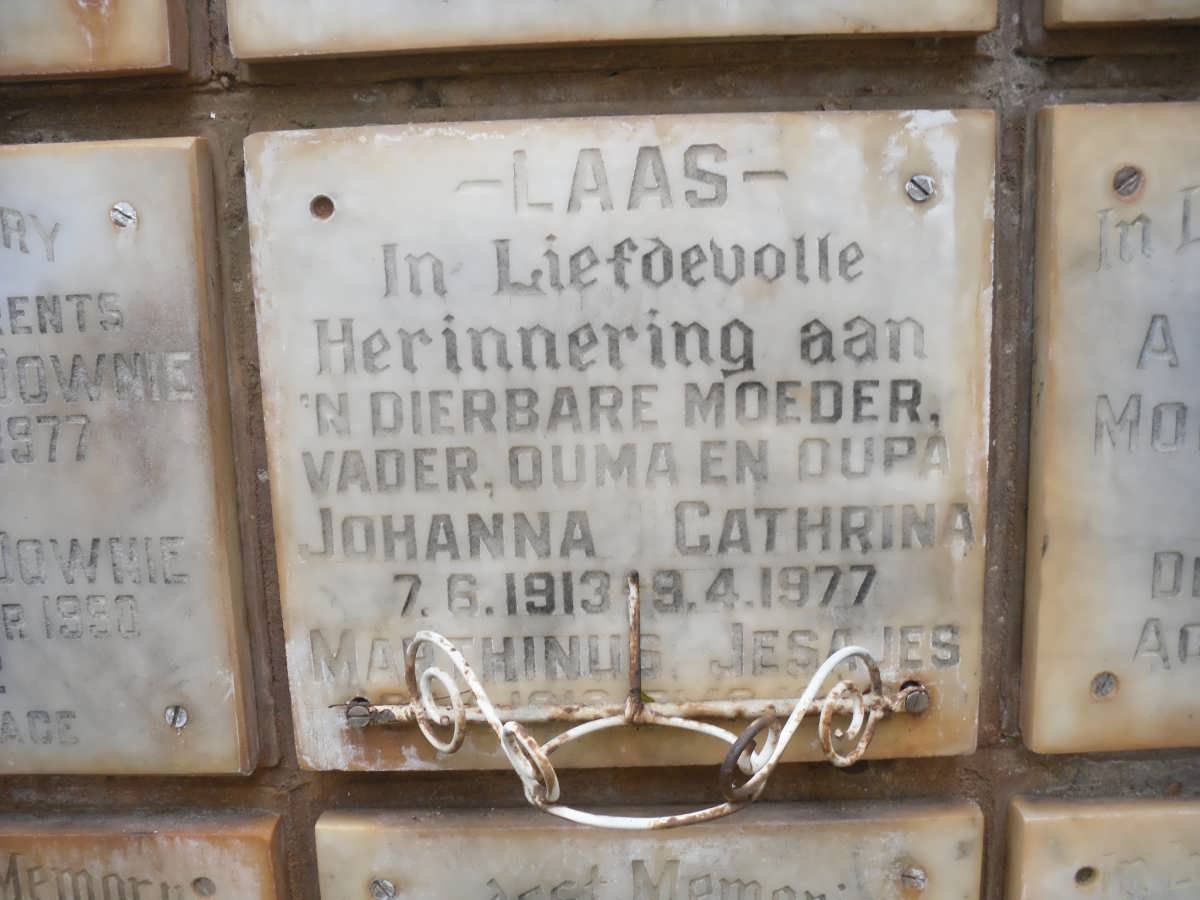 LAAS Marthinus Jesajes &amp; Johanna Cathrina 1913-1977