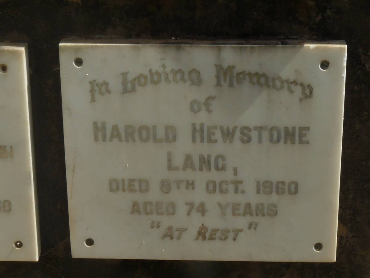 LANG Harold Hewstone -1960