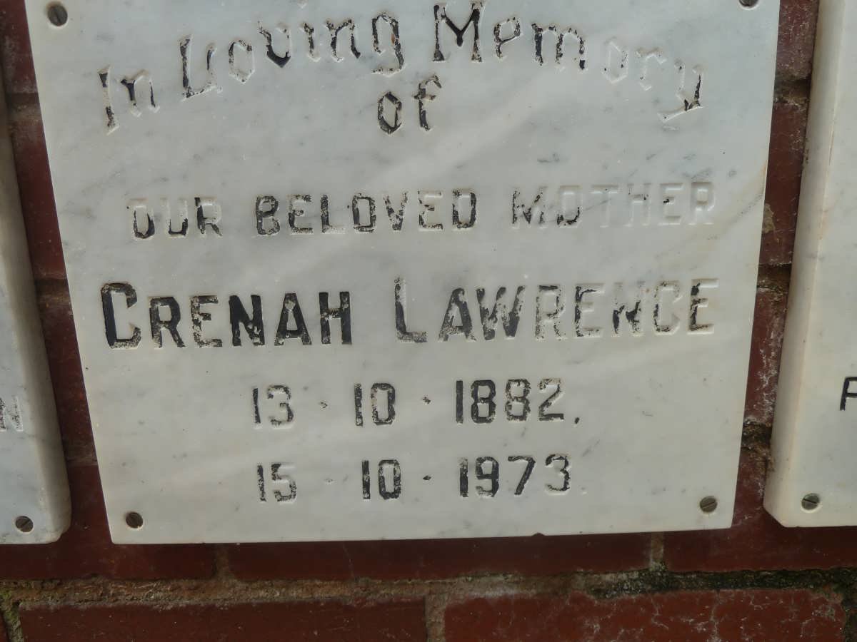 LAWRENCE Crenah 1882-1973