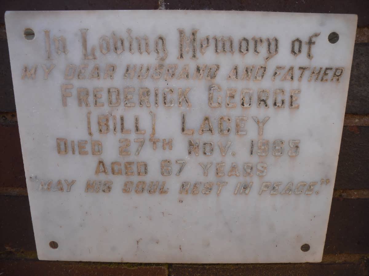 LACEY Frederick George -1965