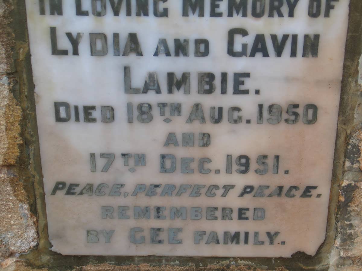LAMBIE Gavin -1951 &amp; Lydia -1950