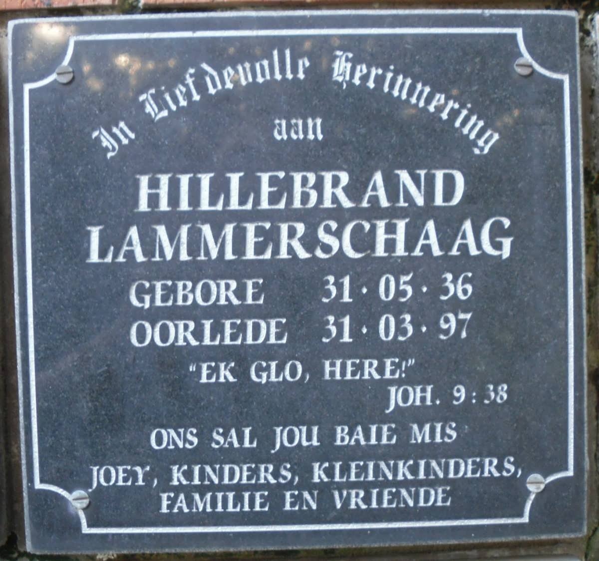 LAMMERSCHAAG Hillebrand 1936-1997